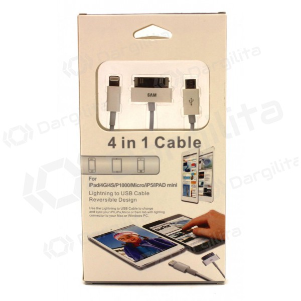USB įkrovimo adapteris 4in1 (microUSB-TAB-5G)