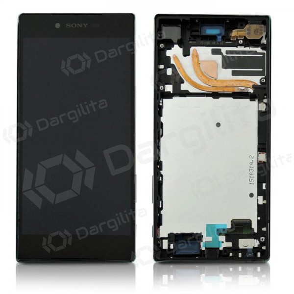 Sony E6853 Xperia Z5 Premium ekranas (juodas) (su rėmeliu) (naudotas grade B, originalus)