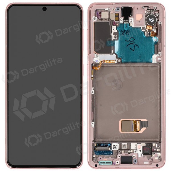 Samsung Galaxy S21 5G ekranas (rožinis) (su rėmeliu) (originalus)