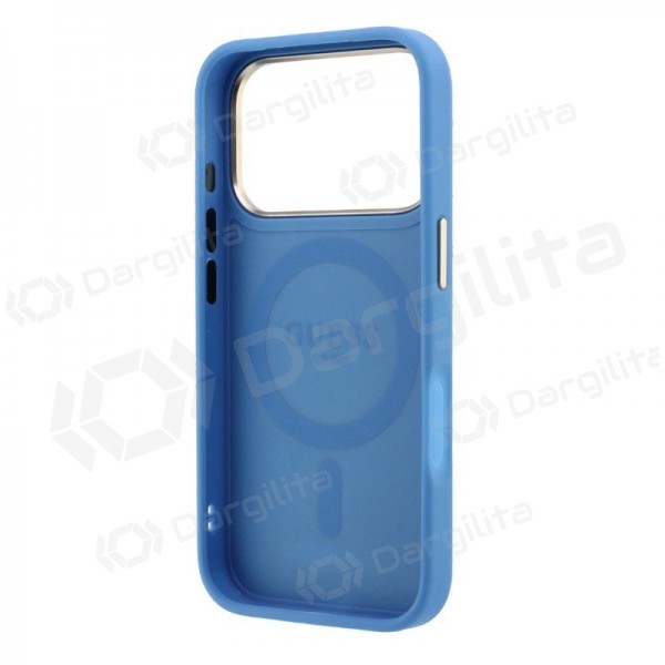 Apple iPhone 18 Pro dėklas "Guess PU 4G Ring Stand MagSafe" (mėlynas)