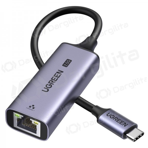 USB-C adapteris Ugreen CM648 USB-C į RJ45 pilkas