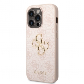 Apple iPhone 14 Pro Max dėklas "Guess PU 4G Metal Logo" (pilkas)