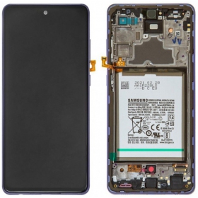 Samsung Galaxy A725 A72 4G / A726 A72 5G 2021 ekranas (violetinis) (su rėmeliu ir baterija) (service pack) (originalus)