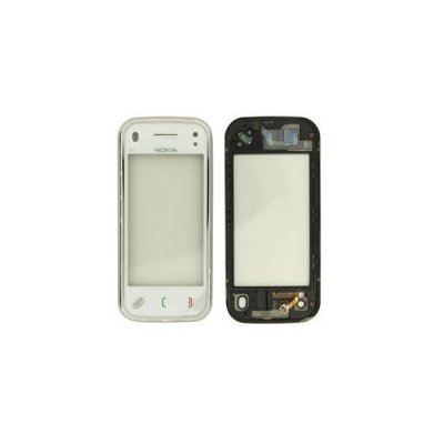 Nokia N97 mini lietimui jautrus stikliukas (baltas) (su rėmeliu)
