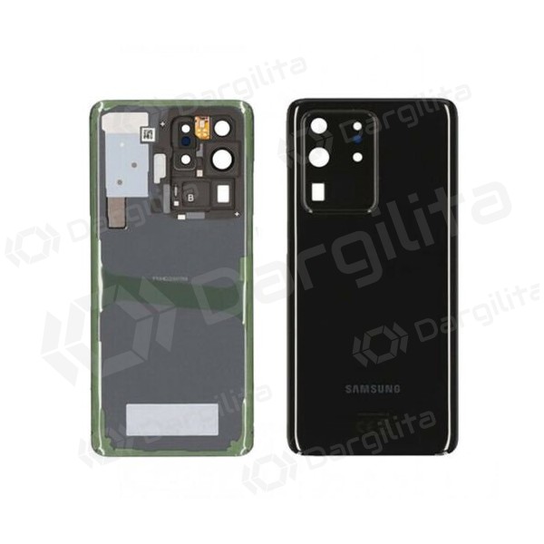 Samsung G988 Galaxy S20 Ultra galinis baterijos dangtelis juodas (Cosmic Black) (naudotas grade A, originalus)