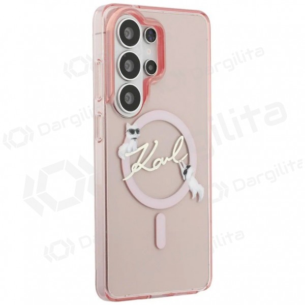 Samsung Galaxy S26 Ultra dėklas "Karl Lagerfeld IML Choupette Karl Script Logo Magnetic" (rožinis)