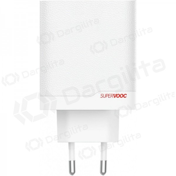 Telefono įkroviklis OnePlus SuperVOOC 120 W USB-C + USB-A GaN PD QC PPS baltas