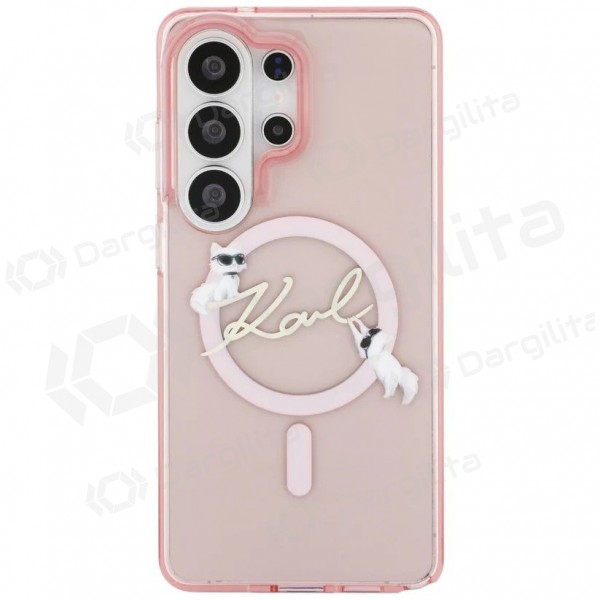 Samsung Galaxy S26 Ultra dėklas "Karl Lagerfeld IML Choupette Karl Script Logo Magnetic" (rožinis)