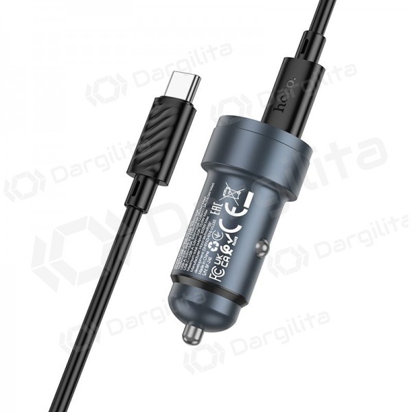 Automobilinis telefono įkroviklis Hoco Z57A 30 W USB-C + USB-A su USB-C laidu 1 m