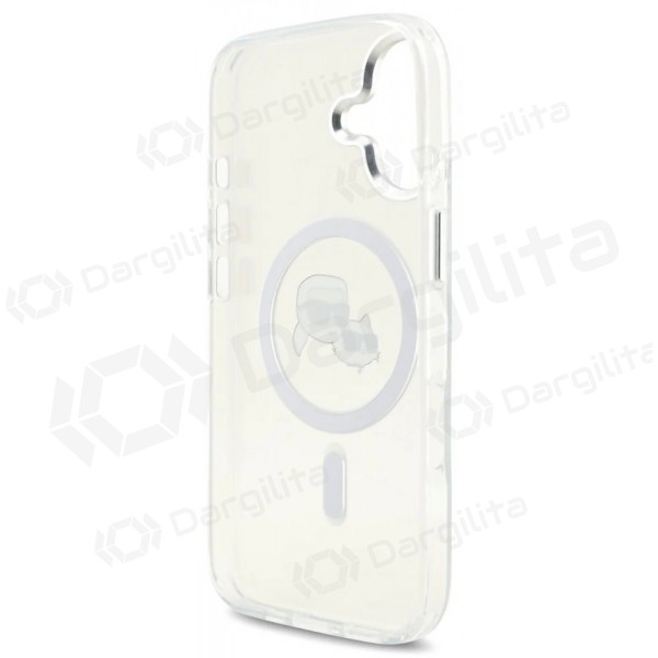 Apple iPhone 17 dėklas "Karl Lagerfeld IML K&CH Heads Metal Frame MagSafe" (skaidrus)