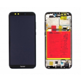 Huawei Honor 9 Lite ekranas (juodas) (su rėmeliu ir baterija) (service pack) (originalus)