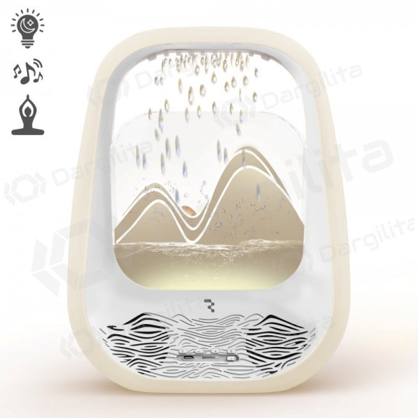 Relaksacinis Bluetooth garsiakalbis su RGB apšvietimu Relaxing Rain kreminis