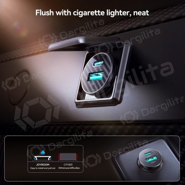 Automobilinis įkroviklis Joyroom JR-CCN16 15 W USB-C + USB-A juodas