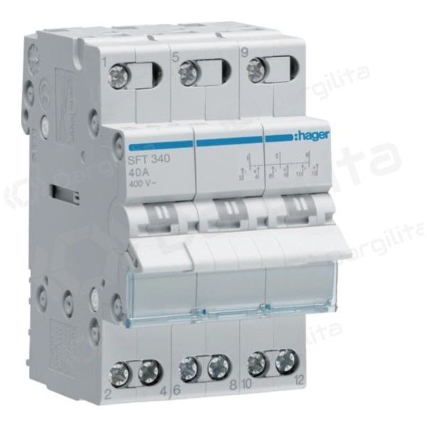 Modulinis jungiklis Hager SFT340 (3P, 40A, AC, 3 padėčių, 230V)