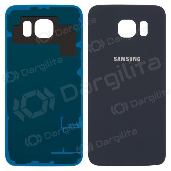 Samsung G920F Galaxy S6 galinis baterijos dangtelis (mėlynas / juodas) (naudotas grade B, originalus)