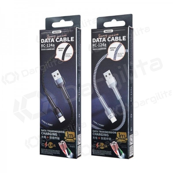 Lightning laidas Remax RC-124i USB-A į Lightning 1 m juodas