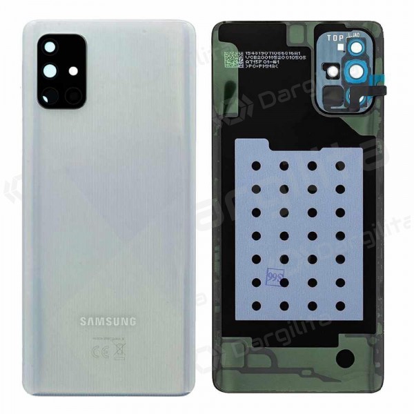 Samsung A715 Galaxy A71 2020 galinis baterijos dangtelis sidabrinis (Prism Crush Silver) (naudotas grade B, originalus)