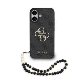 Apple iPhone 17 dėklas "Guess PU 4G Metal Logo Strap"