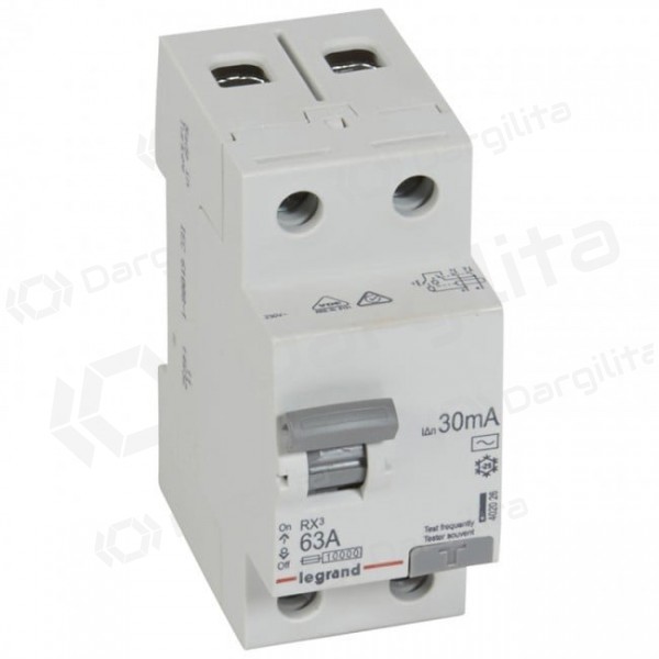 Srovės nuotekio relė RCD RX Legrand 402026 (AC, 63A, 2P, 30mA, 230V)
