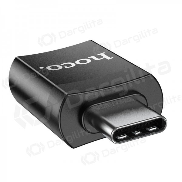 USB-C adapteris Hoco UA17 USB-C į USB-A juodas