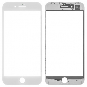 Apple iPhone 8 Plus Ekrano stikliukas su rėmeliu (baltas) (for screen refurbishing) - Premium