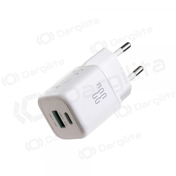 Telefono įkroviklis Joyroom JR-TG7 33 W USB-C + USB-A PD QC PPS USB-C to Lightning baltas