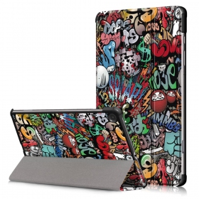 Samsung Tab A8 10.5 (2021) dėklas "Smart Leather" (graffiti)