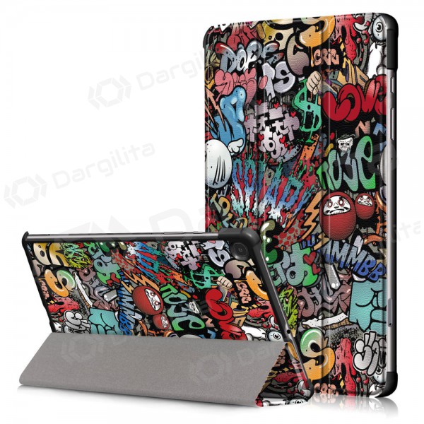 Samsung Tab A8 10.5 (2021) dėklas "Smart Leather" (graffiti)