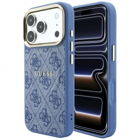 Apple iPhone 18 Pro dėklas "Guess PU Leather 4G Gold Frame Embossed MagSafe"