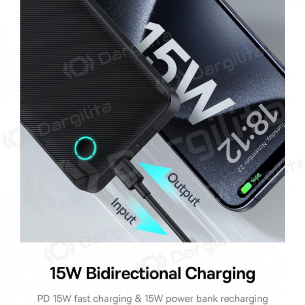 Išorinė baterija Power Bank Baseus Airpow Lite 15W 10000mAh juoda P10067500123-00