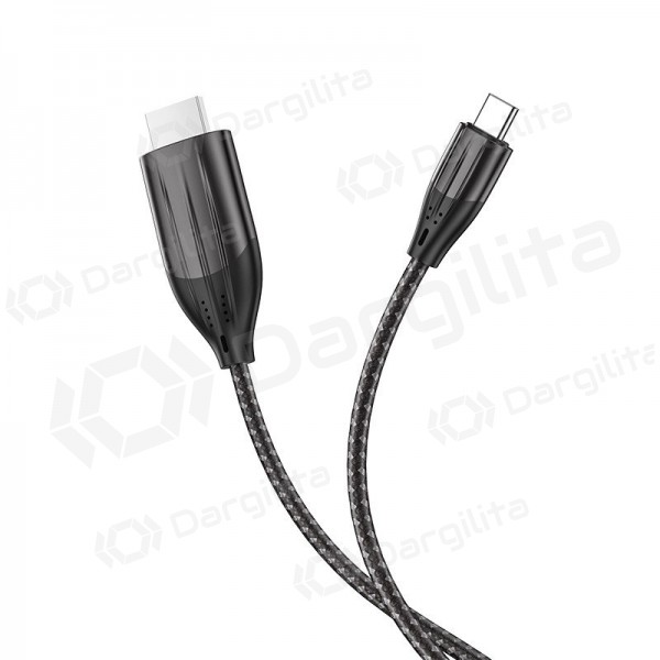 HDMI laidas Hoco UA16 USB-C į HDMI 2 m 4K pilkas