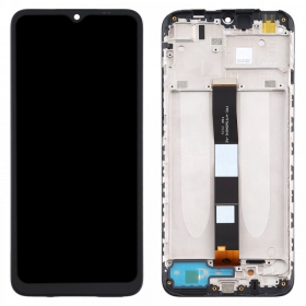 Xiaomi Redmi 9A / 9C / 9AT ekranas (juodas) (su rėmeliu) (originalus)