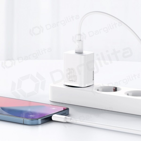 Telefono įkroviklis Baseus Super Si 30 W USB-C baltas