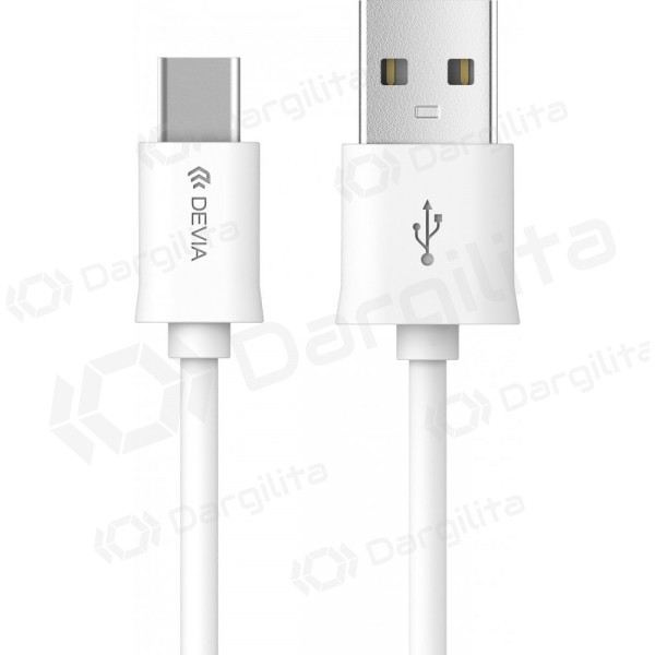 USB kabelis Devia Smart Type-C 1.0m (baltas)