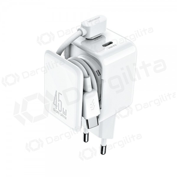 Telefono įkroviklis Joyroom JR-TCL05 45 W 2xUSB-C GaN PPS baltas