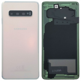 Samsung G973 Galaxy S10 galinis baterijos dangtelis baltas (Prism White) (naudotas grade B, originalus)