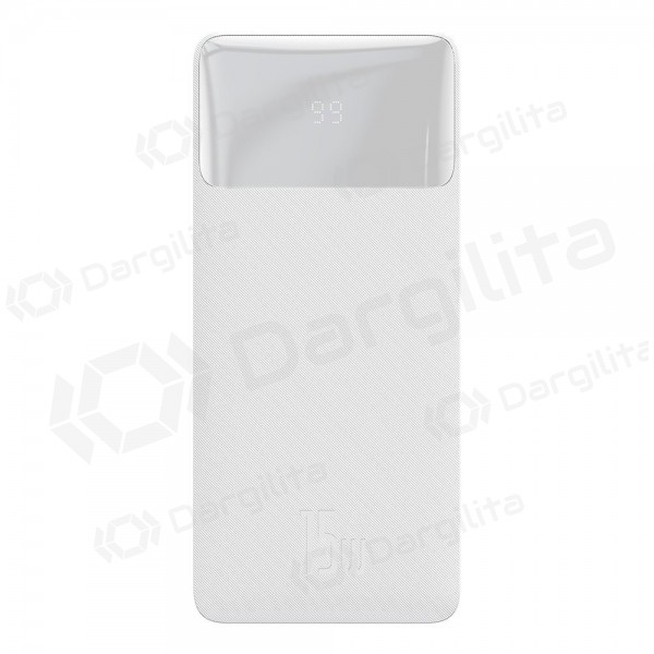 Išorinė baterija Power Bank Baseus Bipow Type-C PD+2xQuick Charge 3.0 15W 30000mAh baltas PPDML-K02