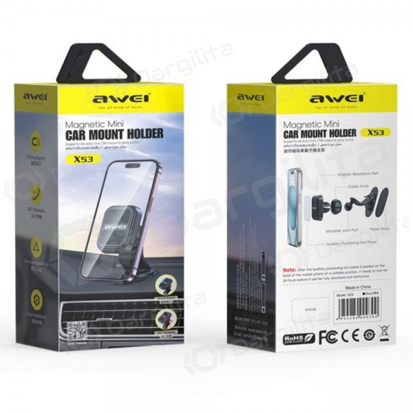 Automobilinis telefono laikiklis Awei X53 Magnetic (dashboard) juodas Automobilinis telefono laikiklis Awei X53 Magnetic (dashboard) juodas