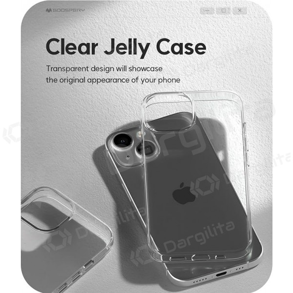 Apple iPhone 16e dėklas "Mercury Jelly Clear" (skaidrus) Apple iPhone 16e dėklas "Mercury Jelly Clear" (skaidrus)