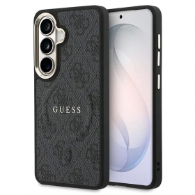 Samsung Galaxy S26 dėklas "Guess PU Leather 4G Gold Frame Magnetic" (rudas)