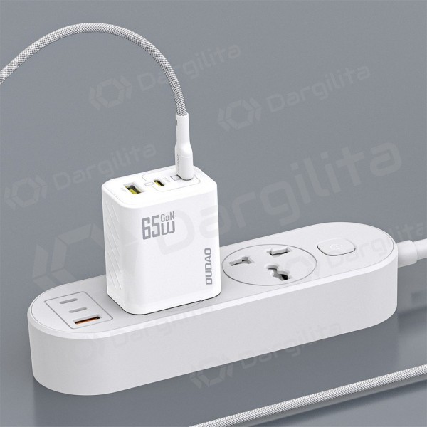 Telefono įkroviklis Dudao A28PC 45 W GaN 2x USB-C su USB-C laidu 1 m juodas
