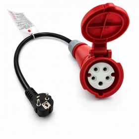 Adapteris Reach CEE 16A 400 V į 220 V Schuko juodas