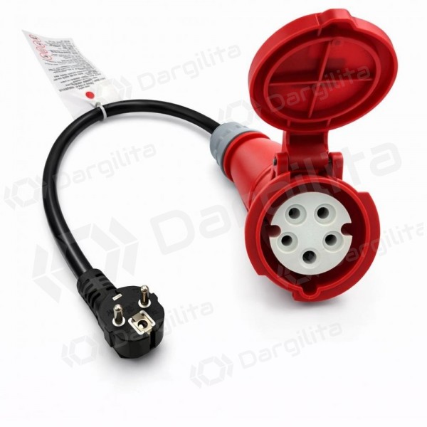 Adapteris Reach CEE 16A 400 V į 220 V Schuko juodas