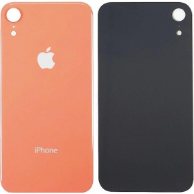 Apple iPhone XR galinis baterijos dangtelis rausvas (coral) (bigger hole for camera)