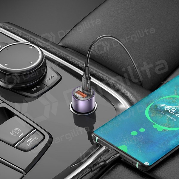 Automobilinis telefono įkroviklis Borofone BZ20A 83 W PD QC 3.0 USB-C + USB-A juodas