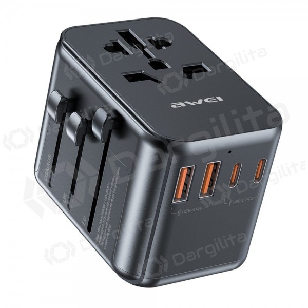 Telefono įkroviklis Awei C-39 35 W USB-C + USB-A GaN juodas