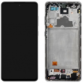 Samsung Galaxy A72 ekranas (juodas) (su rėmeliu) (originalus)