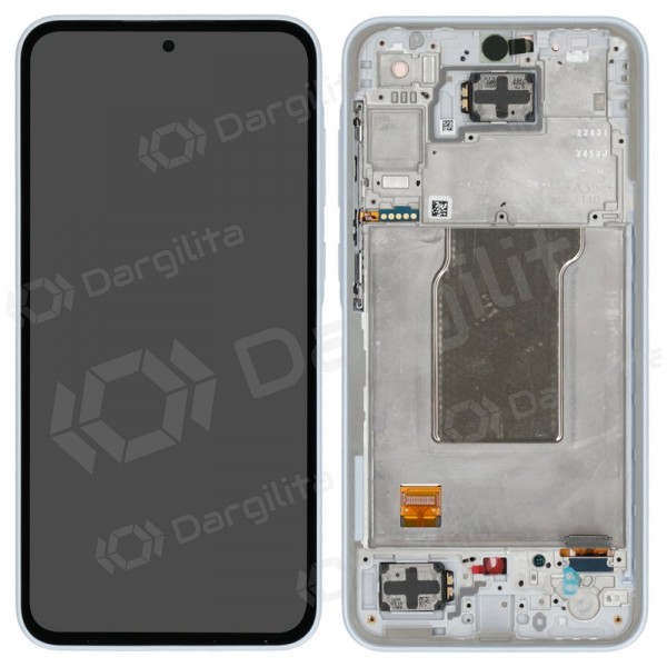 Samsung Galaxy A35 ekranas (Awesome Iceblue) (su rėmeliu) (originalus) Samsung Galaxy A35 ekranas (Awesome Iceblue) (su rėmeliu) (originalus)