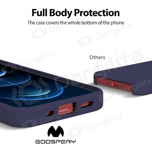 Apple iPhone 16 Pro dėklas Mercury "Silicone Case" (tamsiai mėlynas)