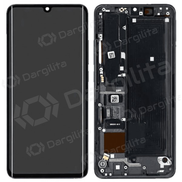 Xiaomi Mi Note 10, Mi Note 10 Pro, Mi Note 10 Lite ekranas (juodas) (su rėmeliu) (originalus)
